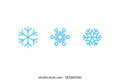 Snowflakes icon collection. Set of snow flake icons. Geometric shapes for christmas and new year decoration. 