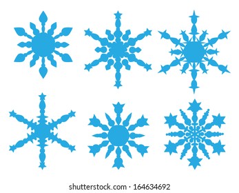 Snowflakes icon collection. Vector shape. Part II