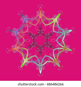 Snowflakes icon in doodle sketch lines. Winter snow December season. Vector illustration.