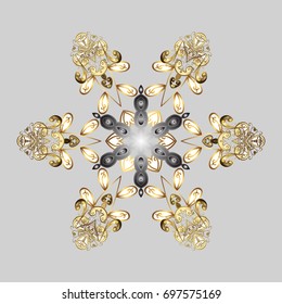 Snowflakes icon in doodle sketch lines. Winter snow December season. Vector illustration.