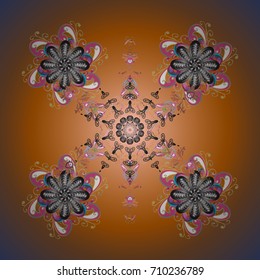Snowflakes icon in doodle sketch lines. Winter snow December season. Vector illustration.