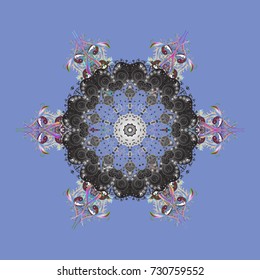 Snowflakes icon in doodle sketch lines. Winter snow December season. Vector illustration.