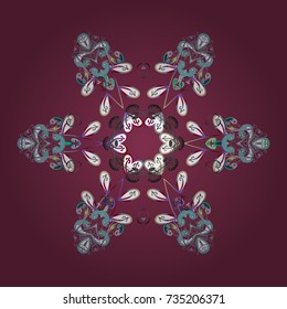 Snowflakes icon in doodle sketch lines. Winter snow December season. Vector illustration.