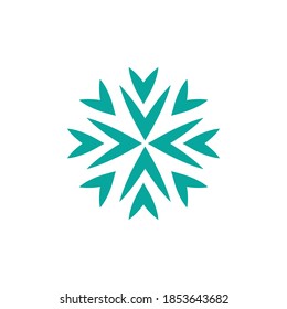 Ilustración de icono de copos de nieve diseño plano 
