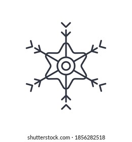 Snowflakes icon, linear isolated illustration, thin line vector, web design sign, outline concept symbol with editable stroke on white background.