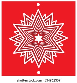 Snowflakes Icon on red christmas background
