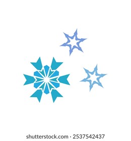 snowflakes icon on a white background, vector illustration