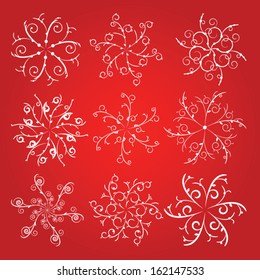 Snowflakes icon set