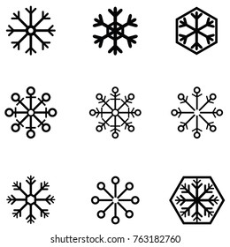 snowflakes icon set