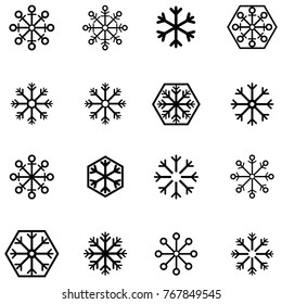 snowflakes icon set