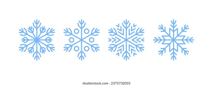 Juego de iconos de copos de nieve. Insignias de copos de nieve. Iconos diferentes copos de nieve. Gráficos escalables para vectores