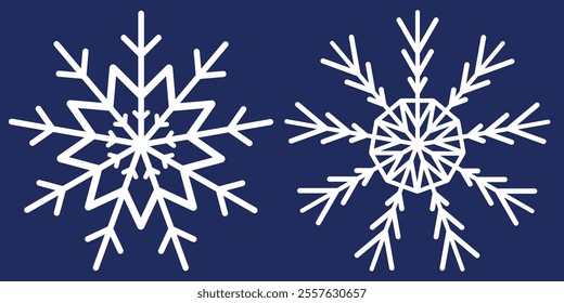 Snowflakes icon set. Snow sign. Snowflakes template. Snowflake winter. Snowflakes icons. Winter icon. Snowflake collection. Vector Illustration. Vector Graphic. EPS 10