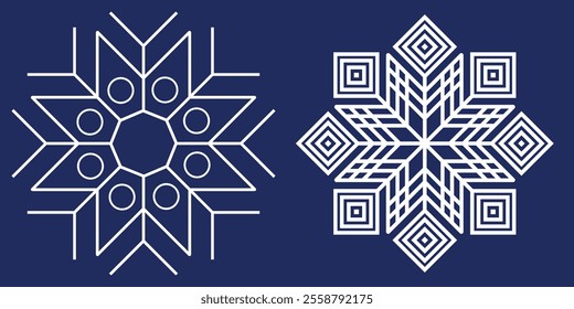 Snowflakes icon set. Snow sign. Snowflakes template. Snowflake winter. Snowflakes icons. Winter icon. Snowflake collection. Vector Illustration. Vector Graphic. EPS 10