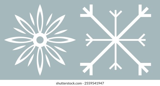 Snowflakes icon set. Snow sign. Snowflakes template. Snowflake winter. Snowflakes icons. Winter icon. Snowflake collection. Vector Illustration. Vector Graphic. EPS 10