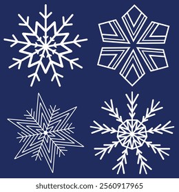 Snowflakes icon set. Snow sign. Snowflakes template. Snowflake winter. Snowflakes icons. Winter icon. Snowflake collection. Vector Illustration. Vector Graphic. EPS 10
