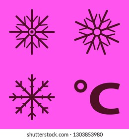 snowflakes icon set with snowflake and celsius sign vector illustration