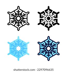 Snowflakes icon set style collection