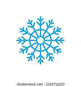 Symbol für Schneeflocken und Symbol-Illustration, Vektorflachvorlage