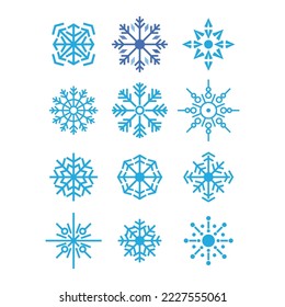 Snowflakes icon and symbol ilustration vector flat design template