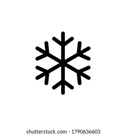 Símbolo de icono de copos de nieve aislado en fondo blanco