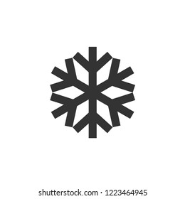 Snowflakes Icon In Thick Outline Style. Black And White Monochrome Vector Illustration.