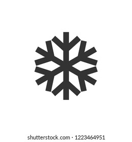 Snowflakes Icon In Thick Outline Style. Black And White Monochrome Vector Illustration.