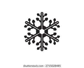Schneeflocken-Icon-Vektor in schwarz-weißer Farbe. schöne Schneeflocke.