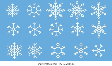 Snowflakes icon vector illustration set.