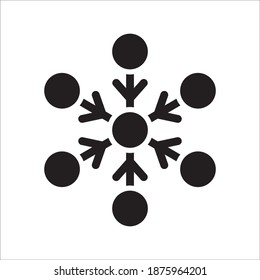 Snowflakes Icon Vector Logo Template Illustration