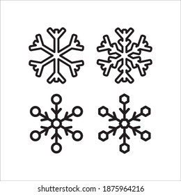 Snowflakes Icon Vector Logo Template Illustration