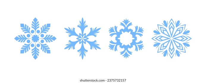 Snowflakes icons. Snowflakes badges. Snowflake different icons. Vector scalable graphics