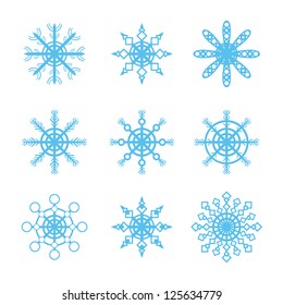 snowflakes icons set