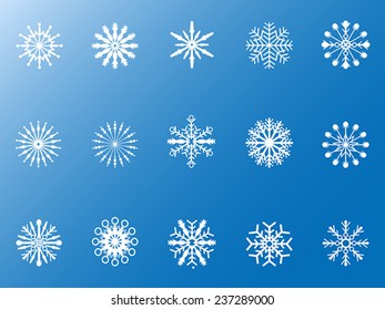 snowflakes icons set