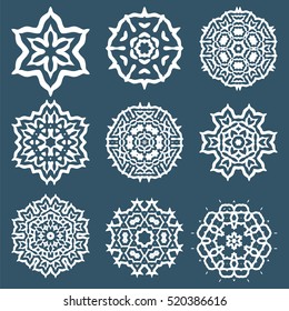 Snowflakes icons set