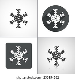 Snowflakes icons. Set elements for design. Vector illustration