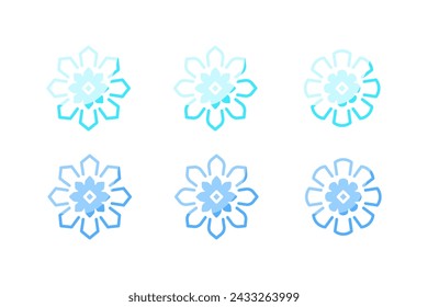 Iconos de copos de nieve. Conjunto de copos de nieve. Estilo plano. Iconos vectoriales