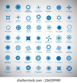 Snowflakes Icons Set - Isolated On Gray Background - Vector Illustration, Graphic Design  Editable For Your Design    