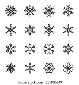 Snowflakes icons. Vector illustration