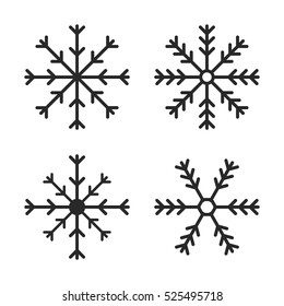 Snowflakes, icons. Vector illustration
