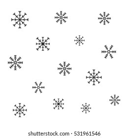 Snowflakes, icons. Vector illustration