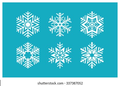 Snowflakes Icons. Vector Set Of Geometric Symbols. Ice Crystal. 