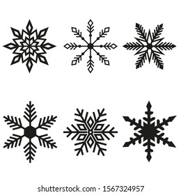Snowflakes icons vector set. Snowflake icon. christmas illustration symbol collection. winter sign or logo.