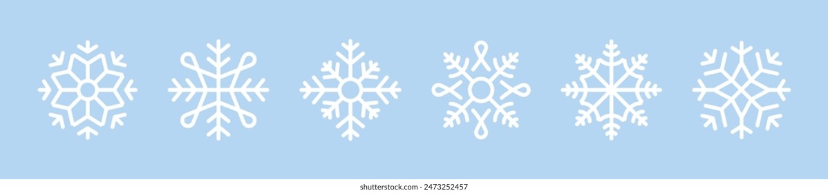 Snowflakes icons. Vector Snowflake. Snowflakes set. Snow icons. Snow symbols. Snowflake vector icon