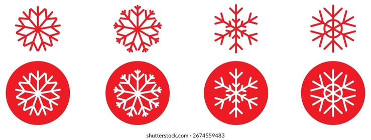 Iconos de copos de nieve. Vector Copo de Nieve. Copos de nieve. Iconos de nieve. Símbolos de nieve. Icono de Vector de copo de nieve