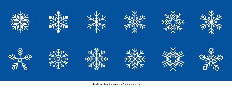 Iconos de copos de nieve. Vector Copo de Nieve. Copos de nieve. Iconos de nieve. Símbolos de nieve. Icono de Vector de copo de nieve