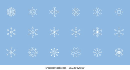 Iconos de copos de nieve. Vector Copo de Nieve. Copos de nieve. Iconos de nieve. Símbolos de nieve. Icono de Vector de copo de nieve