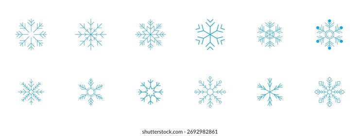 Iconos de copos de nieve. Vector Copo de Nieve. Copos de nieve. Iconos de nieve. Símbolos de nieve. Icono de Vector de copo de nieve