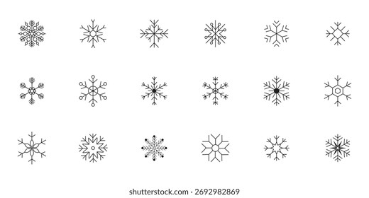 Iconos de copos de nieve. Vector Copo de Nieve. Copos de nieve. Iconos de nieve. Símbolos de nieve. Icono de Vector de copo de nieve