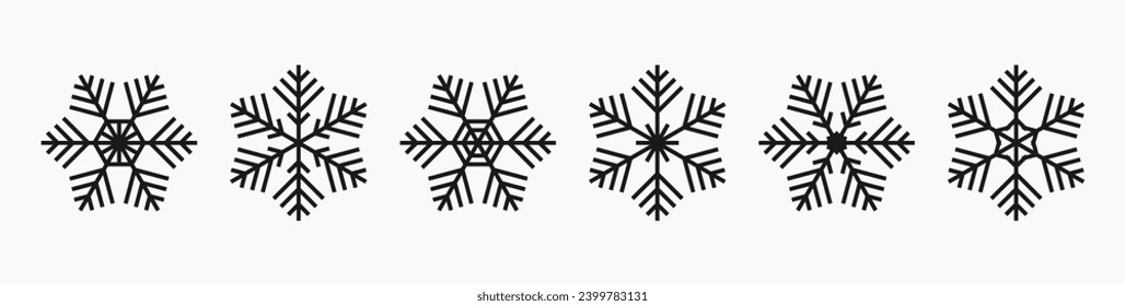 Schneeflocken-Symbole Winterkollektion. Vektorgrafik.