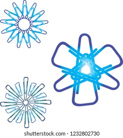 Snowflakes image made up of paper clips.